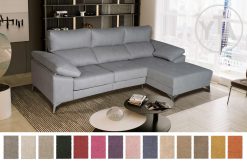 SOFÁ-CHAISSELONG MOD. BLUE DE 280 CMS. DERECHA. PATAS ALTAS. COLOR A ELEGIR