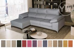 SOFÁ-CHAISSELONG MOD. BLUE DE 280 CMS. IZQUIERDA. PATAS ALTAS. COLOR A ELEGIR