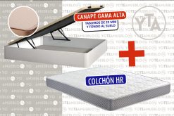 PACKS DESCANSO PLATA 135 X 190 CMS: CANAPÉ 22 BLANCO + COLCHON HR ECO 20