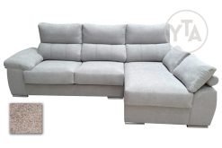 SOFÁ-CHAISSELONG DE 230 CMS DE ANCHO.  MOD. POLARIS.  DERECHA TAPIZADO EN TELA AURELLA 02 BEIG