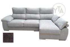 SOFÁ-CHAISSELONG DE 230 CMS DE ANCHO.  MOD. POLARIS.  DERECHA TAPIZADO EN TELA AURELLA 09 MARRON