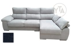 SOFÁ-CHAISSELONG DE 230 CMS DE ANCHO.  MOD. POLARIS.  DERECHA TAPIZADO EN TELA AURELLA 14 AZUL