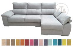 SOFÁ-CHAISSELONG DE 230 CMS DE ANCHO.  MOD. POLARIS.  DERECHA. TAPIZADO EN TELA COLOR A ELEGIR