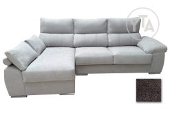 SOFÁ-CHAISSELONG DE 260 CMS DE ANCHO.  MOD. POLARIS.  IZQUIERDA TAPIZADO EN TELA AURELLA 09 MARRON