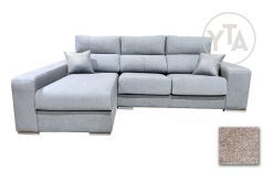 SOFÁ-CHAISSELONG DE 260 CMS DE ANCHO. MOD. SAGITARIO. IZQUIERDA. TAPIZADO EN TELA AURELLA 02 BEIG