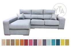 SOFÁ-CHAISSELONG DE 260 CMS DE ANCHO. MOD. SAGITARIO. IZQUIERDA. TAPIZADO EN TELA COLOR A ELEGIR