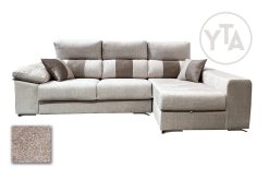 SOFÁ-CHAISSELONG DE 280 CMS DE ANCHO. MOD. PERSEO. DERECHA. TAPIZADO EN TELA AURELLA 02 BEIG