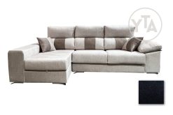 SOFÁ-CHAISSELONG DE 290 CMS DE ANCHO. MOD. PERSEO. IZQUIERDA. TAPIZADO EN TELA AURELLA 15 GRIS